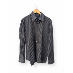 Hugo Boss Black Striped Dress Shirt 16.5 34/35